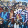 Drei Bluesmänner Acryl