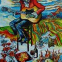 Jimi Hendrix das rote Haus Acryl